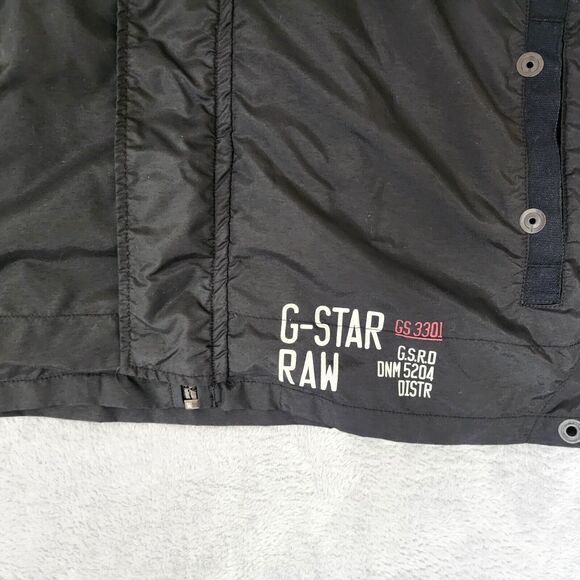 G Star Raw Jacket Mens Large Black Nylon Overshirt G-Star Recolite Tactical - Picture 2 of 13